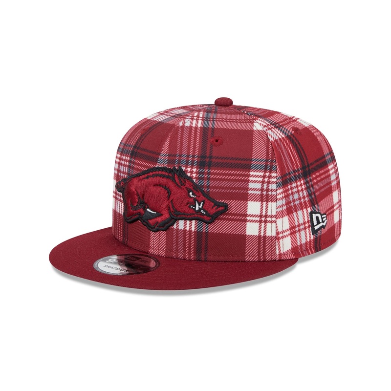 Arkansas Razorbacks Plaid 9FIFTY Snapback Hat One Size