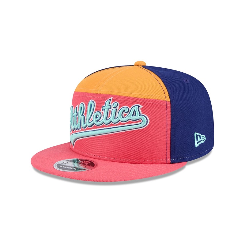 Athletics Coral Split Panel 9FIFTY Snapback Hat One Size