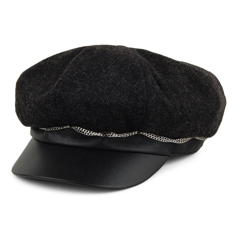 Betmar Hats Clara Baker Boy Hat – Black 1-Size