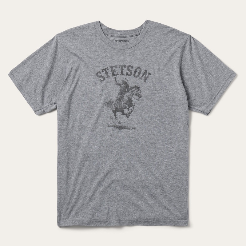Bronco Rider Graphic Tee Grey S