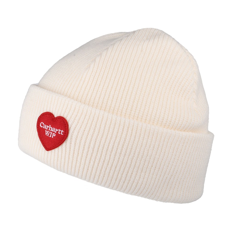 Carhartt WIP Hats Heart Patch Beanie Hat – Off White 1-Size