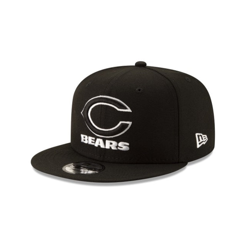 Chicago Bears Black & White 9FIFTY Snapback Hat One Size