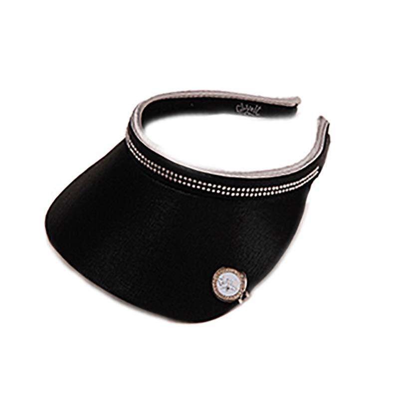 Clip On Rhinestone Golf Sun Visor by GloveIt Black