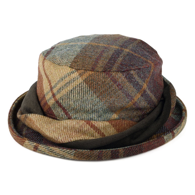 Failsworth Hats British Wool Tartan Bucket Hat – Mustard-Multi 1-Size