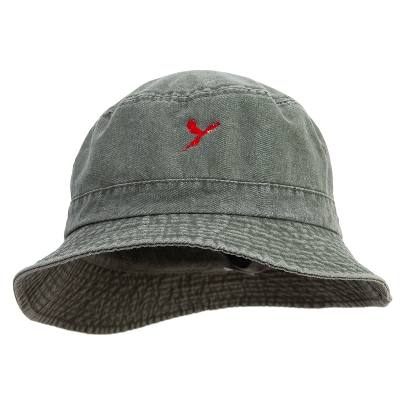 Flying Parrots Logo Embroidered Big Size Washed Hat Olive XL-2XL