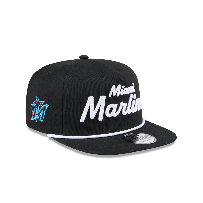 Miami Marlins Team Text Golfer Hat One Size