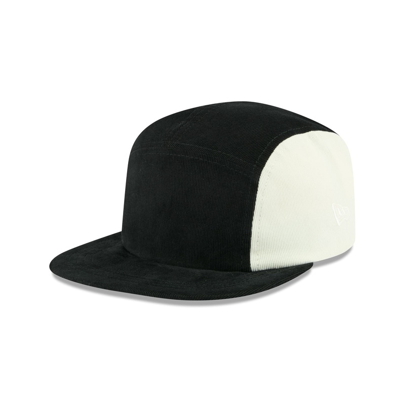 New Era Cap Black White Cord Camper Strapback Hat OSFM