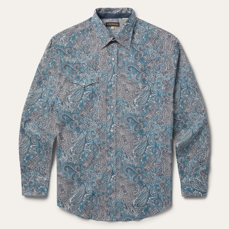 Paisley Western Shirt Green S