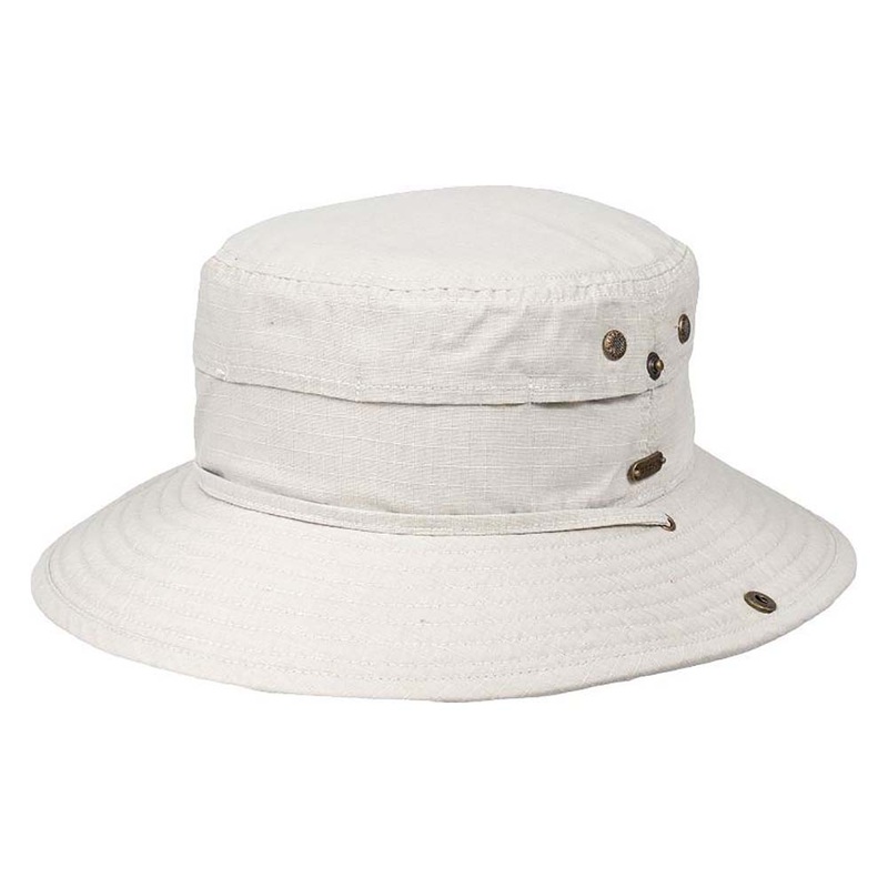 Rip Stop Cotton Bucket Hat with Side Snaps – DPC Outdoor Hats Putty Medium
