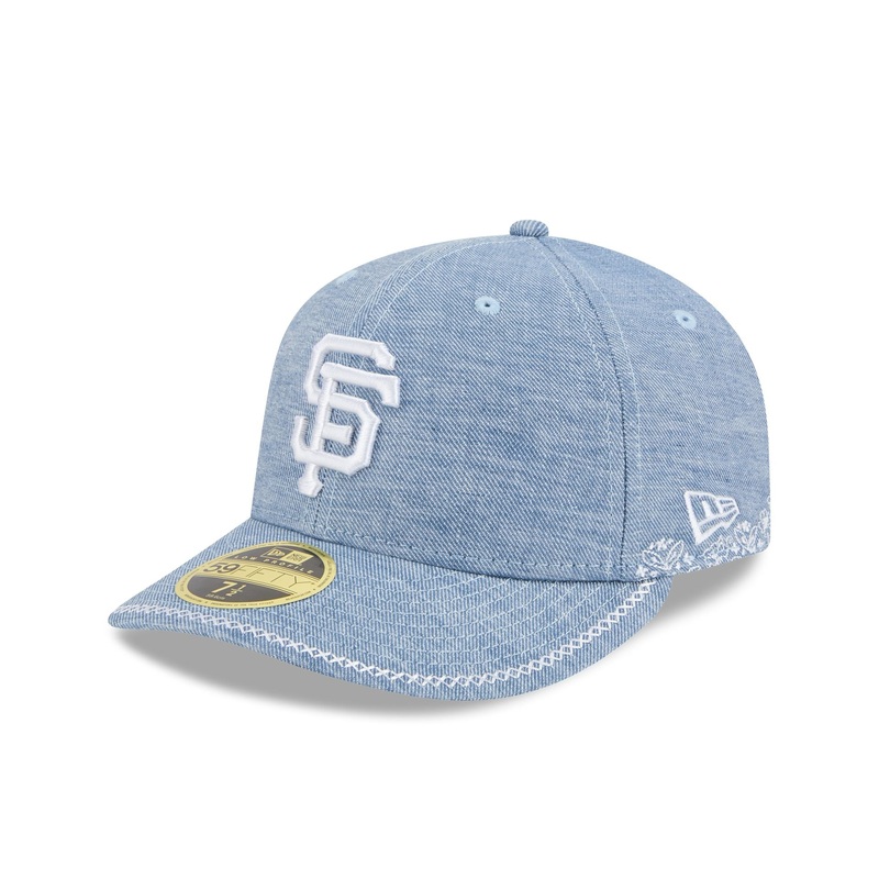 San Francisco Giants Hand Stitched Chambray Low Profile 59FIFTY Fitted Hat 7