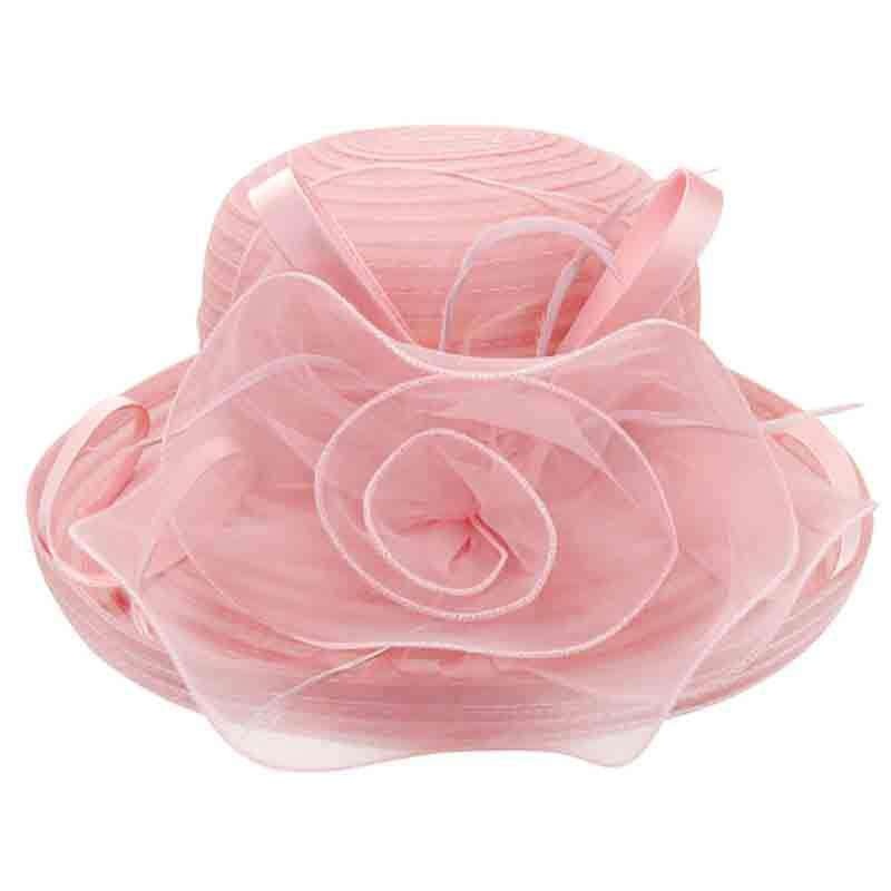 Small Braid Up Turned Brim Dress Hat – Sophia Collection Pink