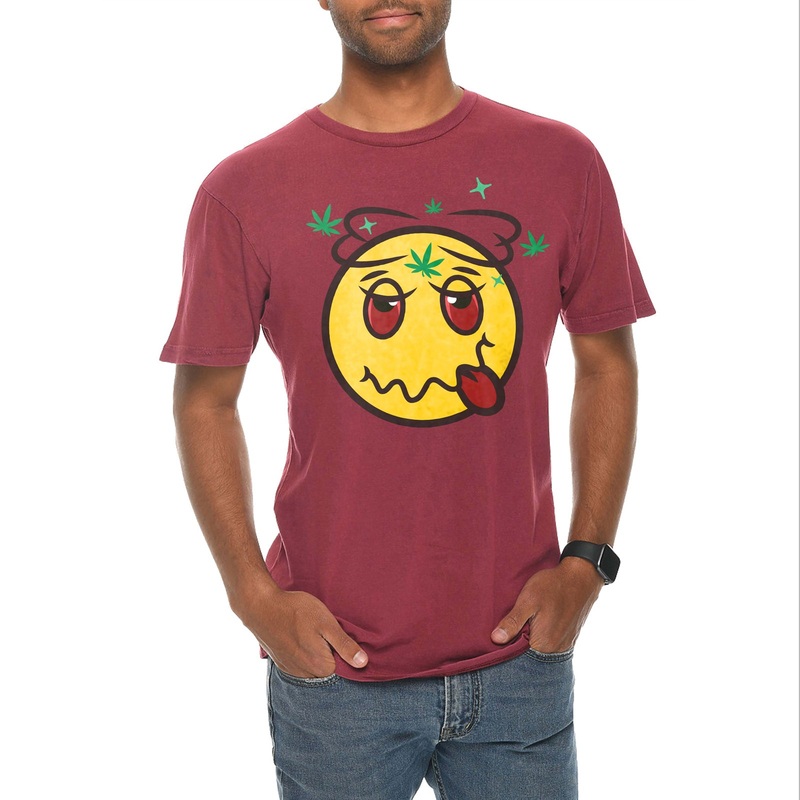 Stoned Face Graphic Design Vintage Crewneck Tee Vintage Brick XS