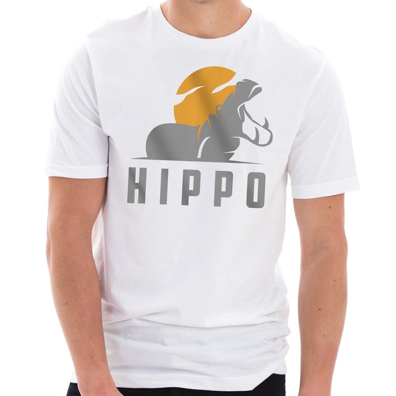 Sunset Hippo Graphic Design Unisex Lane Seven Ring Spun Combed Cotton Short Sleeve Deluxe Jersey T-Shirt White XS