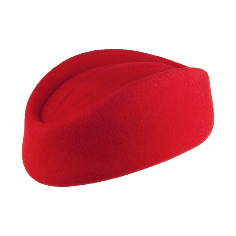 sur la tte Womens Stewardess Pillbox Hat – Red 1-Size