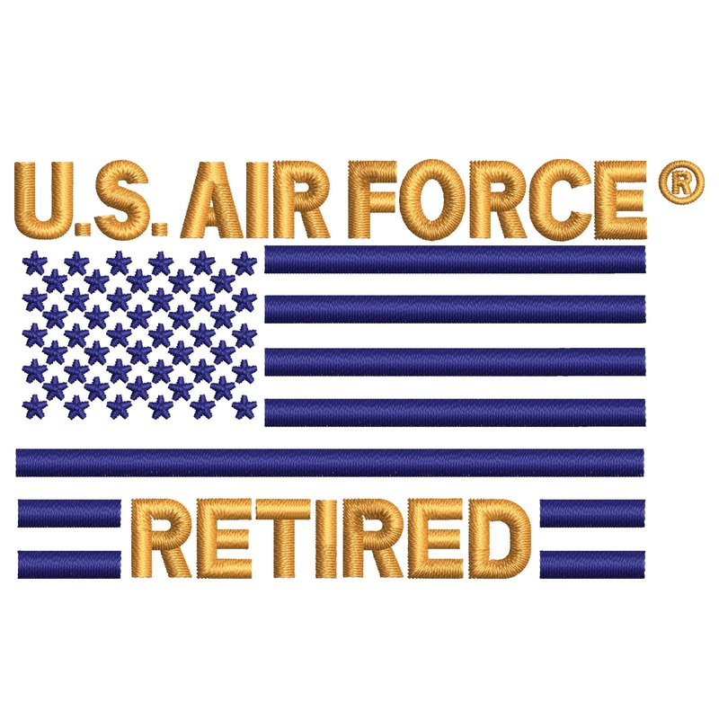 US Air Force Retired with Flag Symbol US Air Force Retired with Flag Symbol One Size