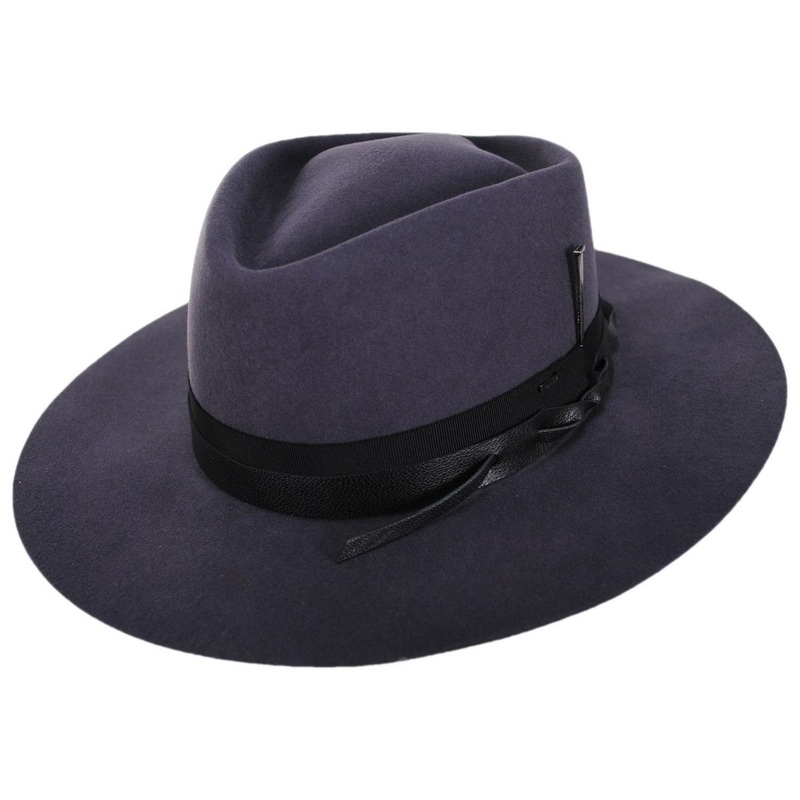 Aslan Elite Wool Fedora Hat GUN METAL S