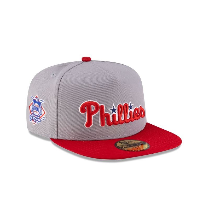 Just Caps League Sidepatch Gray Philadelphia Phillies 59FIFTY A-Frame Fitted Hat 7