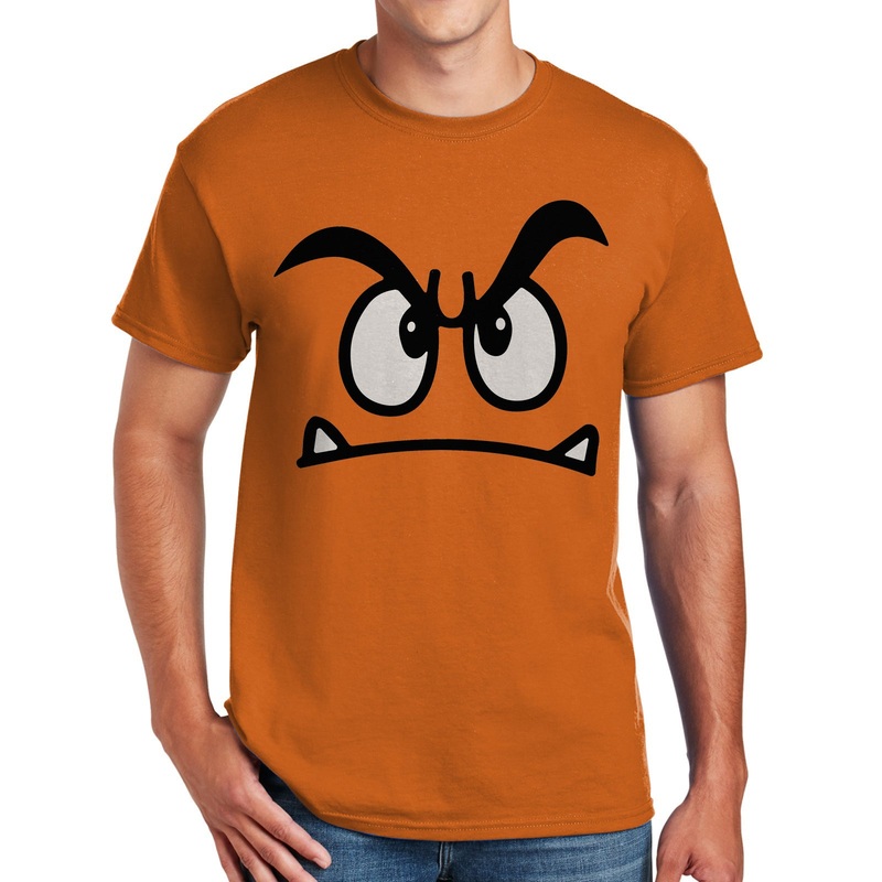 Koomba Face Graphic Design Men’s Big Size Cotton Polyester DryBlend T-Shirt Texas Orange S