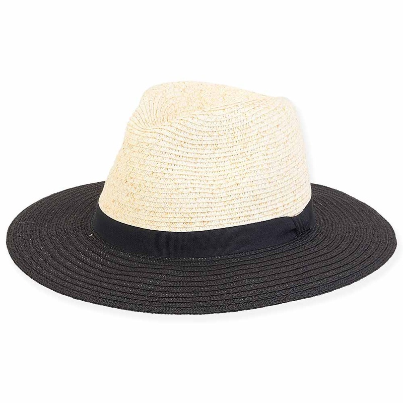 Lily Two Tone Black and Natural Straw Safari – Sunny Dayz Natural Small (54 cm)