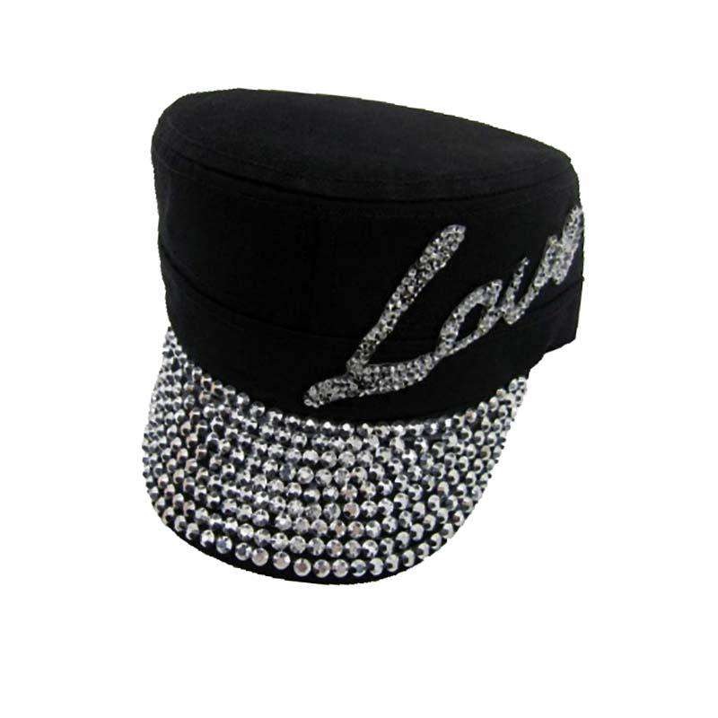 LOVE Studded Cadet Cap Black Medium (57 cm)