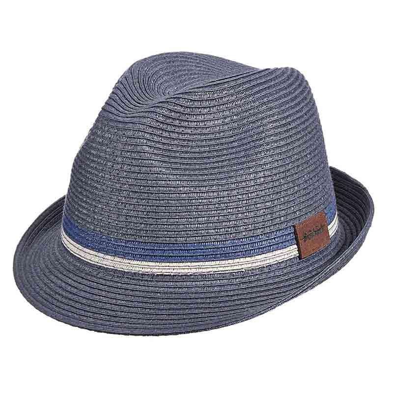 Navy Braid Fedora Hat with Two Tone Inline Band – Scala Hats for Men Navy Medium