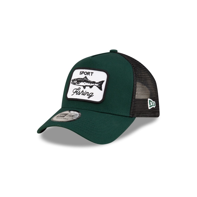 New Era Cap Green Fishing 9FORTY A-Frame Trucker Hat One Size