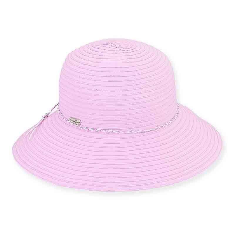 Parfeit Ribbon Hat with Braided Rope Tie – Sun ‘N’ Sand Hats Lavender Medium (57 cm)