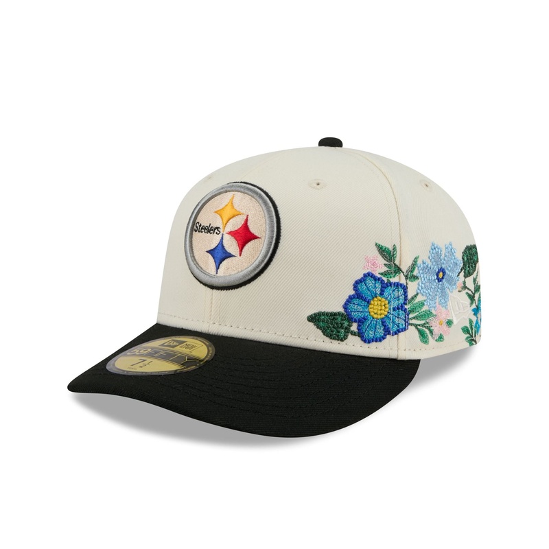 Pittsburgh Steelers Tonal Florals White 59FIFTY Fitted Hat 7