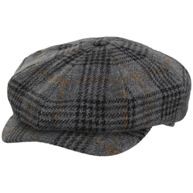 Sport Check Wool Newsboy Cap GREY MELANGE 55cm