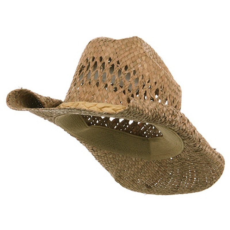 Straw Cowboy Hat Natural One Size