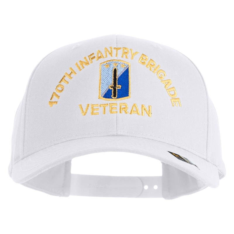 U.S. Army 170th Infantry Brigade Embroidered Retro Cotton Blend Snapback Cap White One Size