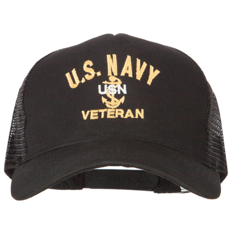 US Navy USN Veteran Embroidered New Big Size Trucker Mesh Cap Black XL-3XL