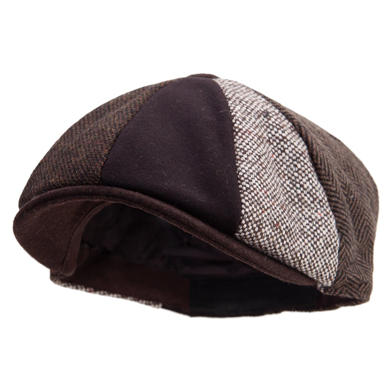Boy’s 8 Panel Newsboy Cap Brown One Size