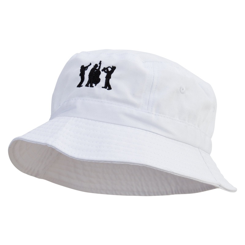 Jazz Musician Band Embroidered Bucket Hat White One Size