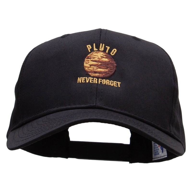 Pluto Never Forget Embroidered Low Profile Structured PET Spun Cap Black One Size