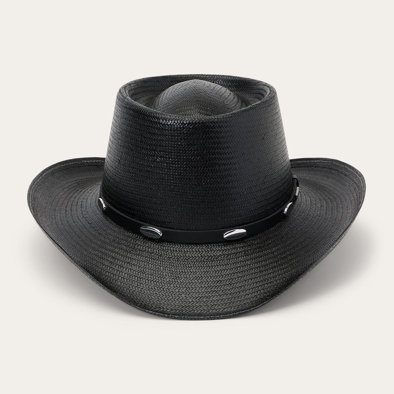 Royal Flush 10X Straw Cowboy Hat Black 6 3/4