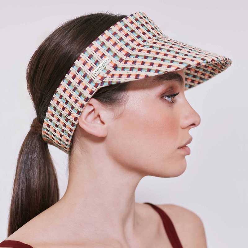 Seeberger Hats Toyo Straw Sun Visor – Natural-Multi 1-Size