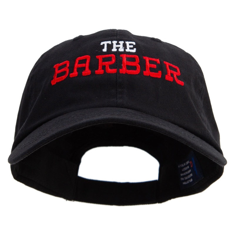 The Barber Logo Embroidered Low Profile Dyed Cotton Twill Cap Black One Size