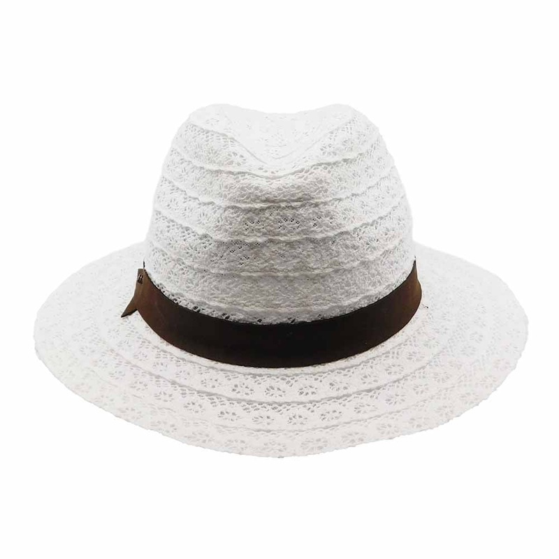 White Lace Panama Hat – Brooklyn Hat Co White M (57 cm)
