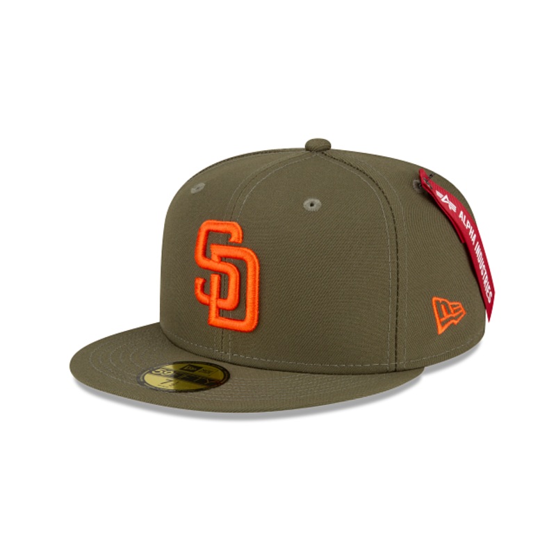 Alpha Industries X San Diego Padres Green 59FIFTY Fitted Hat 7