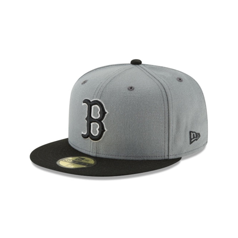 Boston Red Sox Storm Gray Basic 59FIFTY Fitted Hat 6 7/8