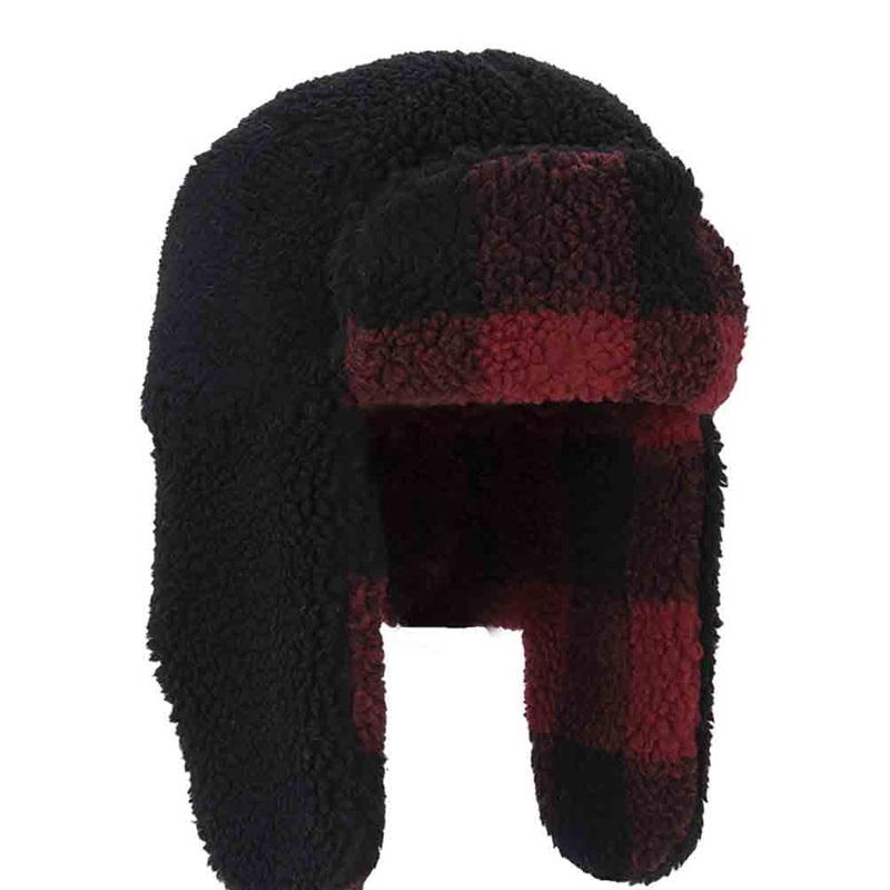 Buffalo Plaid Black and Red Berber Trooper Hat – Scala Hats Black / Red OS