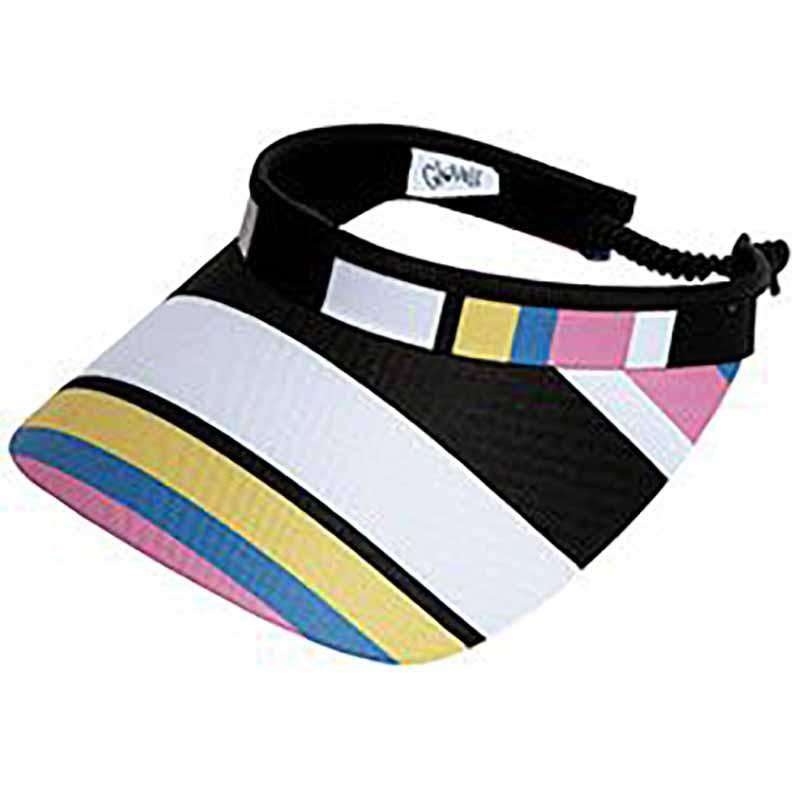 Cabana Stripe Golf Sun Visor with Coil Lace by GloveIt Multicolor