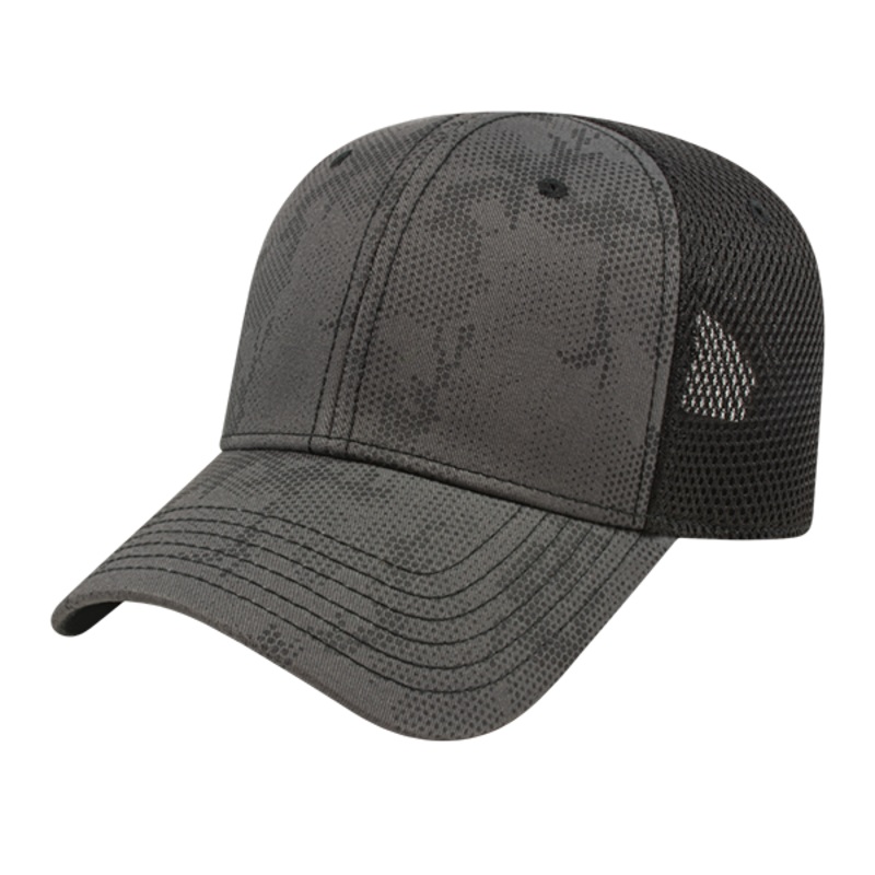 Cap America i2012 – Tactical Screen Print Mesh Back Cap – Blank Charcoal/Black