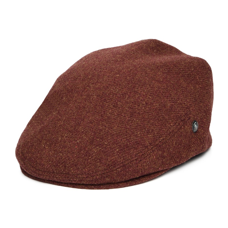 City Sport Heathered Virgin Wool Flat Cap – Rust S