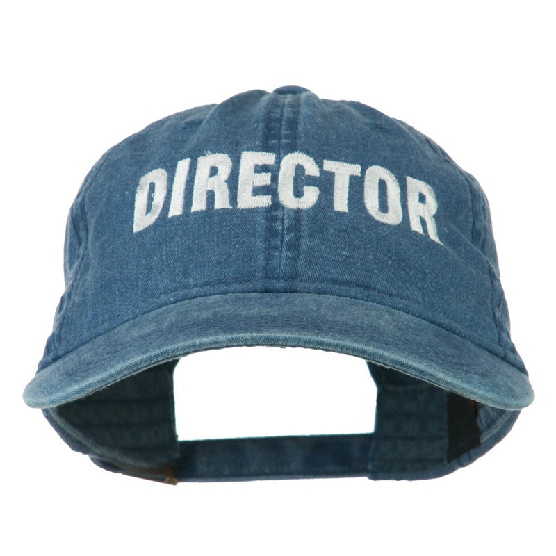 Director Embroidered Washed Cotton Cap Navy One Size