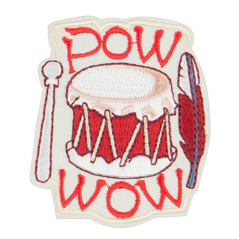 Drum Embroidered Patch Putty One Size