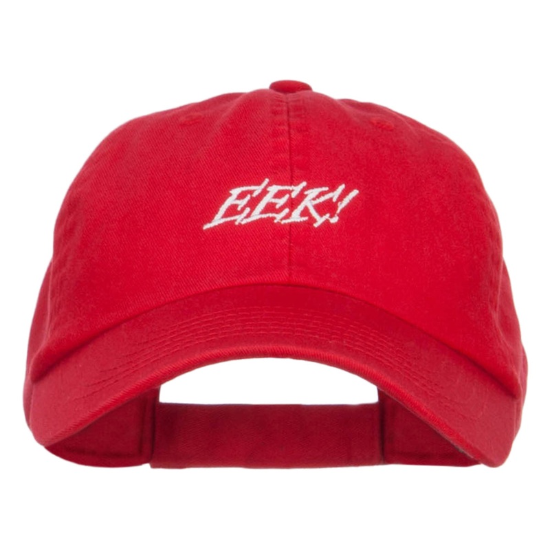 Eek Embroidered Pet Spun Cap Red One Size