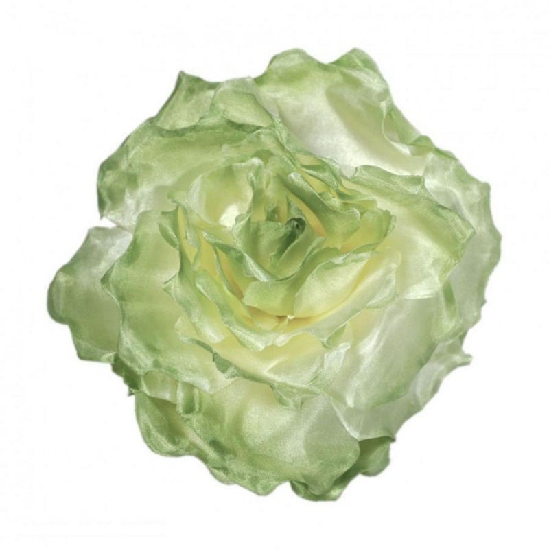 Extra Large Satin Rose Clip/Pin SAGE GREEN L