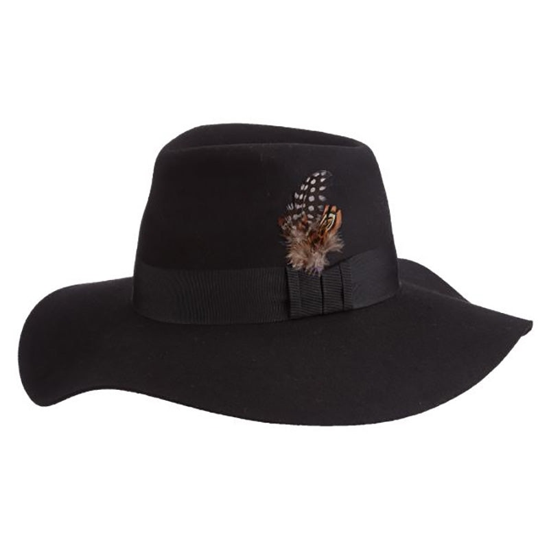 Floppy Brim Wool Felt Women’s Safari Hat – Brooklyn Hats Black Medium (57 cm)